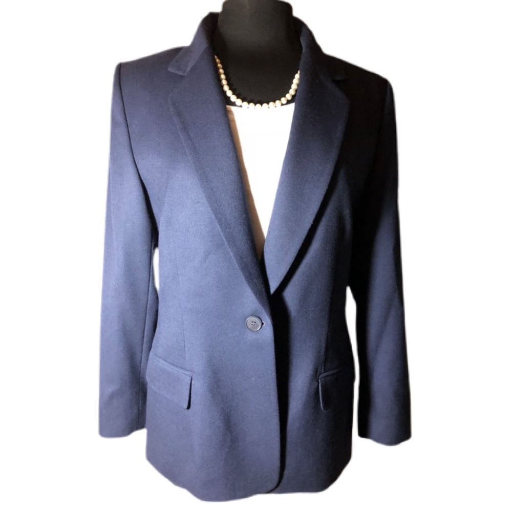 Pendleton Classic Navy One Button Wool Blazer 10 - image 2